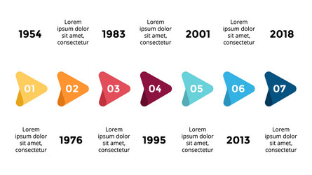 Arrows triangles timeline infographic vector