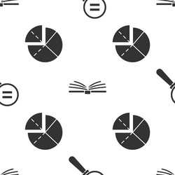 set calculation open book and graph schedule vector image