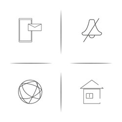 Web and text simple linear icon setsimple outline vector
