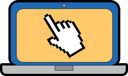 laptop computer with pointer vector image