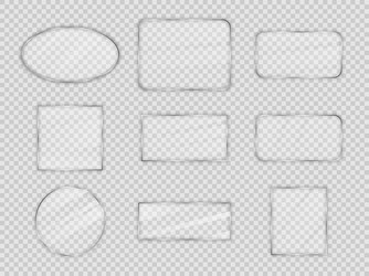 Set glass plates vector