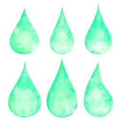 abstract green drops of triangles vector