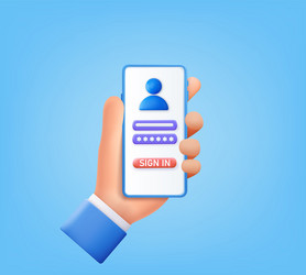 Account login and password form on smartphone app vector