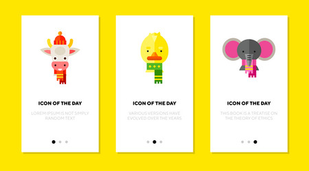 Animal icon set colorful flat Royalty Free Vector Image