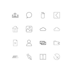interface linear thin icons set outlined simple vector image