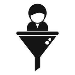 search funnel client icon simple customer vector