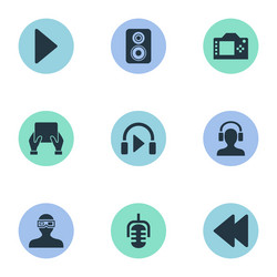 Set of simple multi icons vector