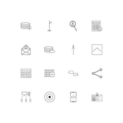 internet technologies linear thin icons set vector image