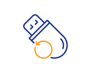 Recovery usb memory line icon backup data sign vector