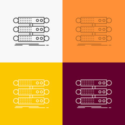 Server structure rack database data icon over vector