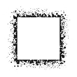 Square grunge ink splatter frame spray graffiti Vector Image