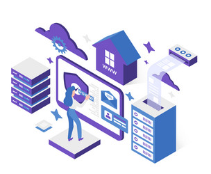 Web Hosting & Data Storage Solutions vector image