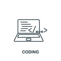 Coding icon monochrome simple web design vector