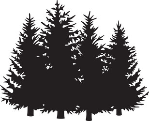 Pine trees forest landscape Royalty Free Vector Image