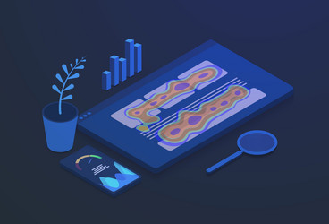 Website heatmap insights and behavior analytic vector