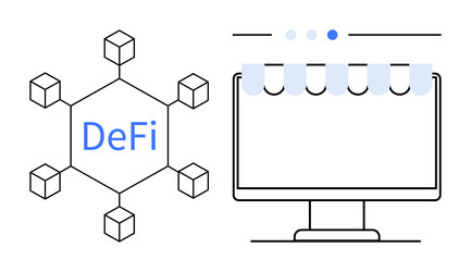 decentralized finance network with blockchain vector image