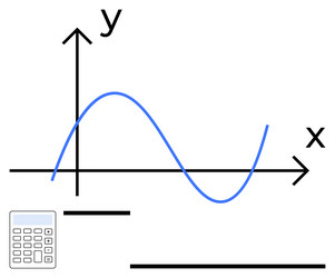 graph of mathematical sine wave with axes vector image