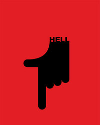 hell pointer hand direction down pointing gesture vector image