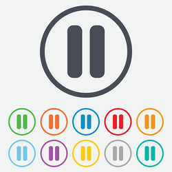 pause sign icon player navigation button vector image