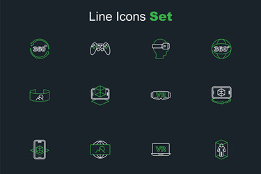 set line 3d modeling virtual reality wide angle vector image