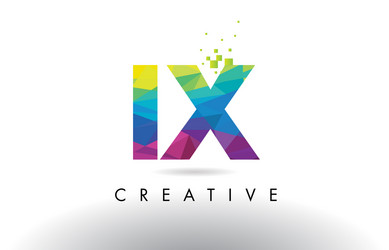 Ix i x colorful letter origami triangles design vector