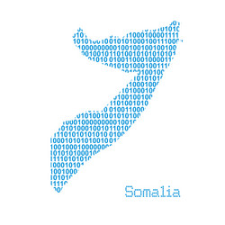 Somalia Map - Binary Code vector image