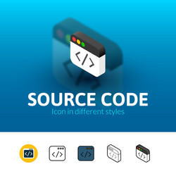 source code icon in different style vector