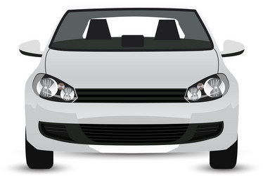 Suv car front view isolated on white realistic Vector Image