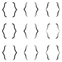 Brace bracket curly brackets icons vintage Vector Image