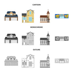 isolated object of building and front symbol vector image