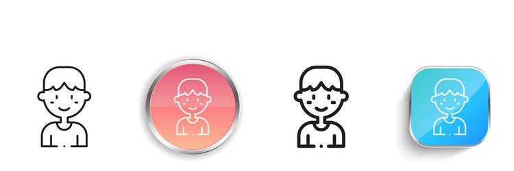 little boy icon thin linear regular and button vector image