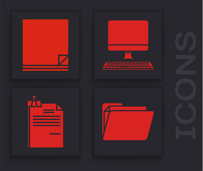 set document folder file computer vector image