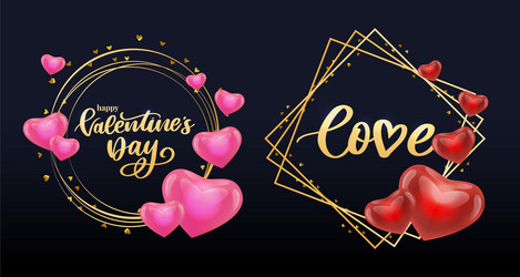 valentine poster card banner letter slogan vector