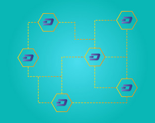 Dash blockchain work technology background vector