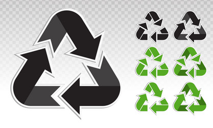 recycle symbol or recycling arrows flat icon vector