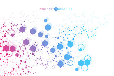 Science network pattern connecting lines and dots vector