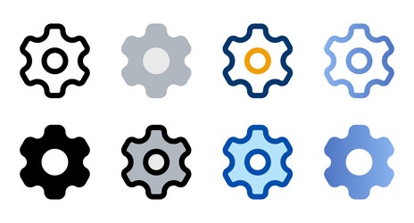 Setting icons in different style vector