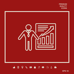 presentation sign icon man standing with pointer vector image