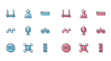 set line vs versus battle share router and wi-fi vector image