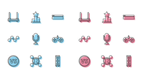 Set line vs versus battle share router and wi-fi vector