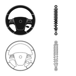 Isolated object of auto and part icon collection vector