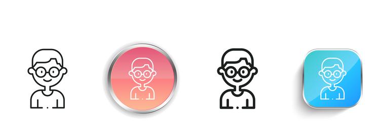 little boy icon thin linear regular and button vector image