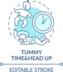 Tummy time and head up turquoise concept icon vector