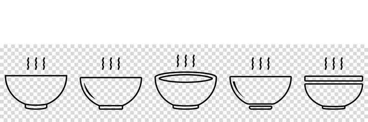 Bowl line icons vector