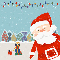 cartoon for holiday theme with santa claus vector image