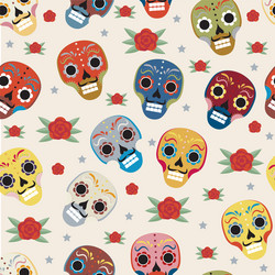 Day of the Dead Sugar Skull Pattern vector