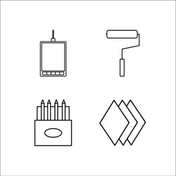 design and studio simple linear icon setsimple vector image