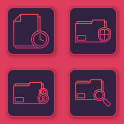 Set line document with clock folder and lock vector