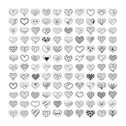 set of hearts vector