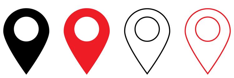 set of map pin location icons marker pointer vector